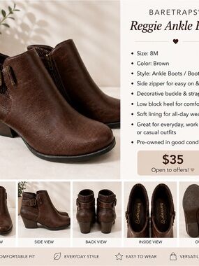 BareTraps Brown Reggie Ankle Booties
